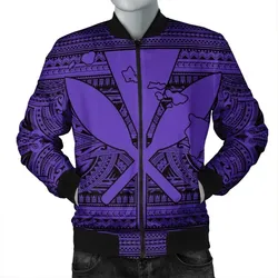 Alohawaii Jacket - Hawaiian Kanaka Polynesian Tribal Bomber Jacket Reggae Color Purple AH - J7R