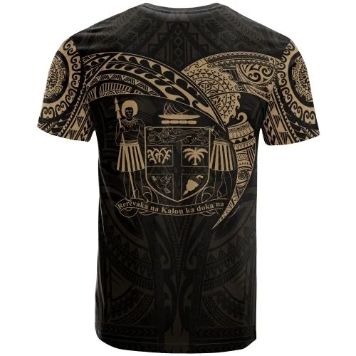 Fiji Polynesian T-Shirt Coat Of Arm - Full Color Heart Shield