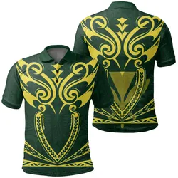 Hawaii Kanaka Polynesian Football Jersey Polo Shirt - Green - Bernice - AH