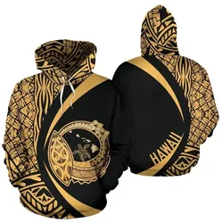 Alohawaii Hoodie - Hawaii Hibiscus Map Polynesian Hoodie - Circle Style Gold  - AH - J7