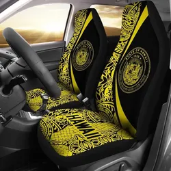 Hawaii Coat Of Arm Polynesian Car Seat Covers - Circle Style 03 J1