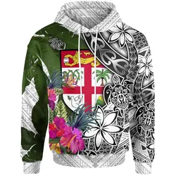 Alohawaii Clothing - Hoodie Fiji White - Turtle Plumeria Banana Leaf - BN11