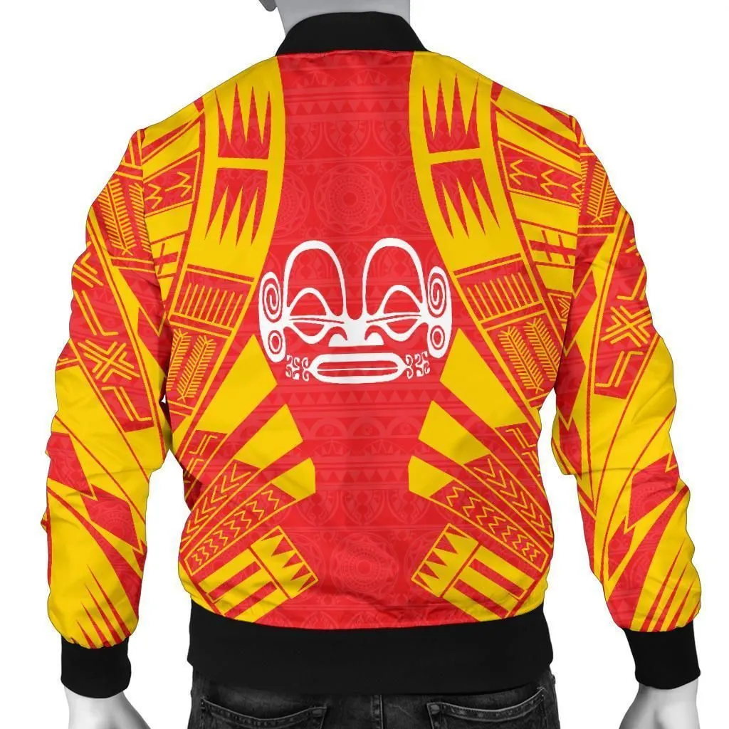 Marquesas Islands Men Bomber Jackets - Polynesian Tattoo Flag