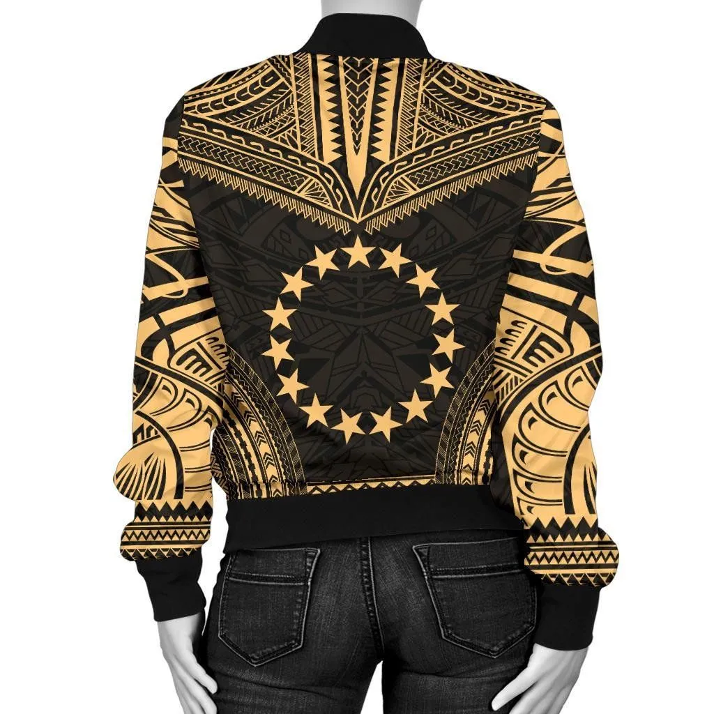 FamilyGater Jacket - Bomber Jacket Cook Islands Polynesian Chief - Gold Version - Bn10