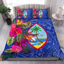 Guam Bedding Set - Hibiscus Polynesian Pattern Blue Version