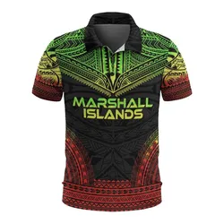 Marshall Islands Polo Shirt - Marshall Islands Flag Polynesian Chief Tattoo Reggae Version