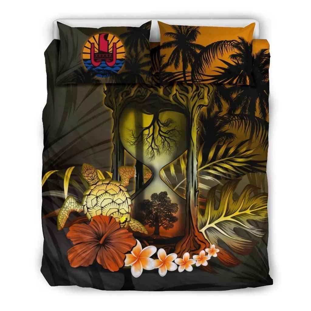 Tahiti Hibiscus Tree Of Life Hourglass Bedding Set Bedroom Decor