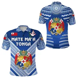 Mate Maa Tonga Rugby Polo Shirt Polynesian Creative Style - Blue