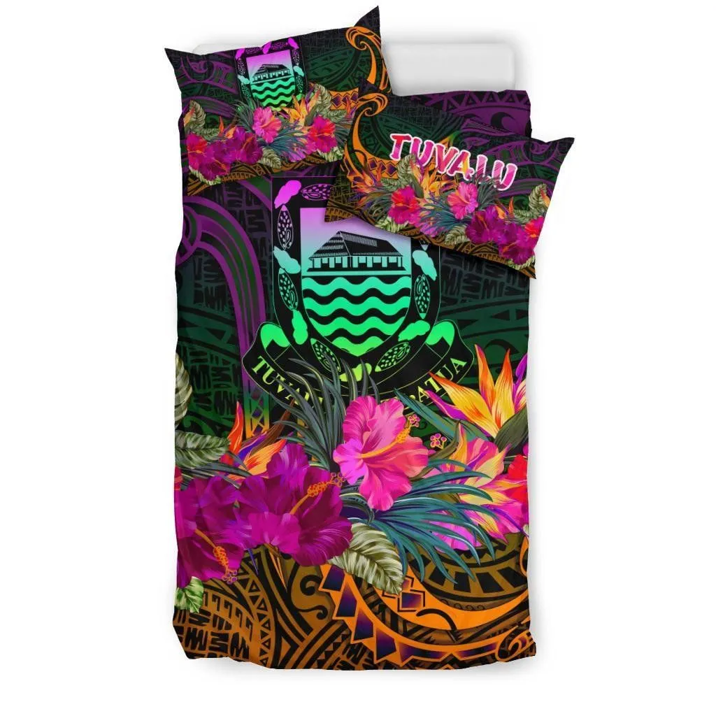 FamilyGater Bedding Set - Cover and Pillow Cases Tuvalu - Summer Hibiscus - BN15
