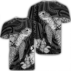 Alohawaii Tee - Hawaiian Hibiscus Memory Turtle Polynesian T-Shirt White - AH - JR