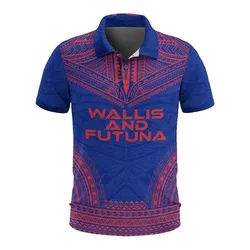 Wallis and Futuna Polo Shirt - Wallis and Futuna Coat Of Arms Polynesian Chief Tattoo Flag Version