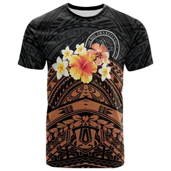 Palau Custom Personalised T shirt - Tribal Pattern Hibiscus