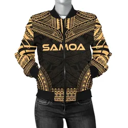 FamilyGater Jacket - Bomber Jacket Samoa Polynesian Chief - Gold Version - Bn10
