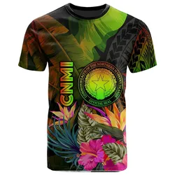 Alohawaii T-Shirt - Tee Northern Mariana Islands Polynesian - Hibiscus and Banana Leaves - BN15