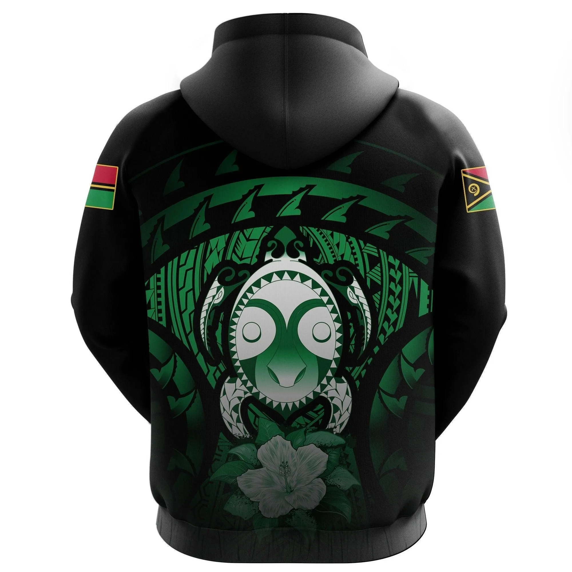 Vanuatu Turtle Hibiscus Pullover Hoodie (Green)
