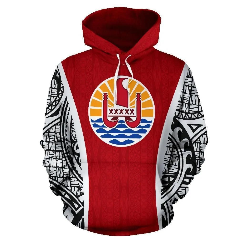 Tahitian Hoodie - Tahiti Coat Of Arms Polynesian Tattoo