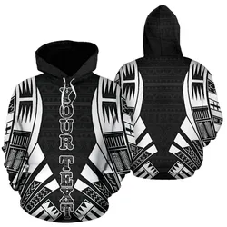 Poly All Over Hoodie - Polynesian Tattoo Black Custom Style - Bn01