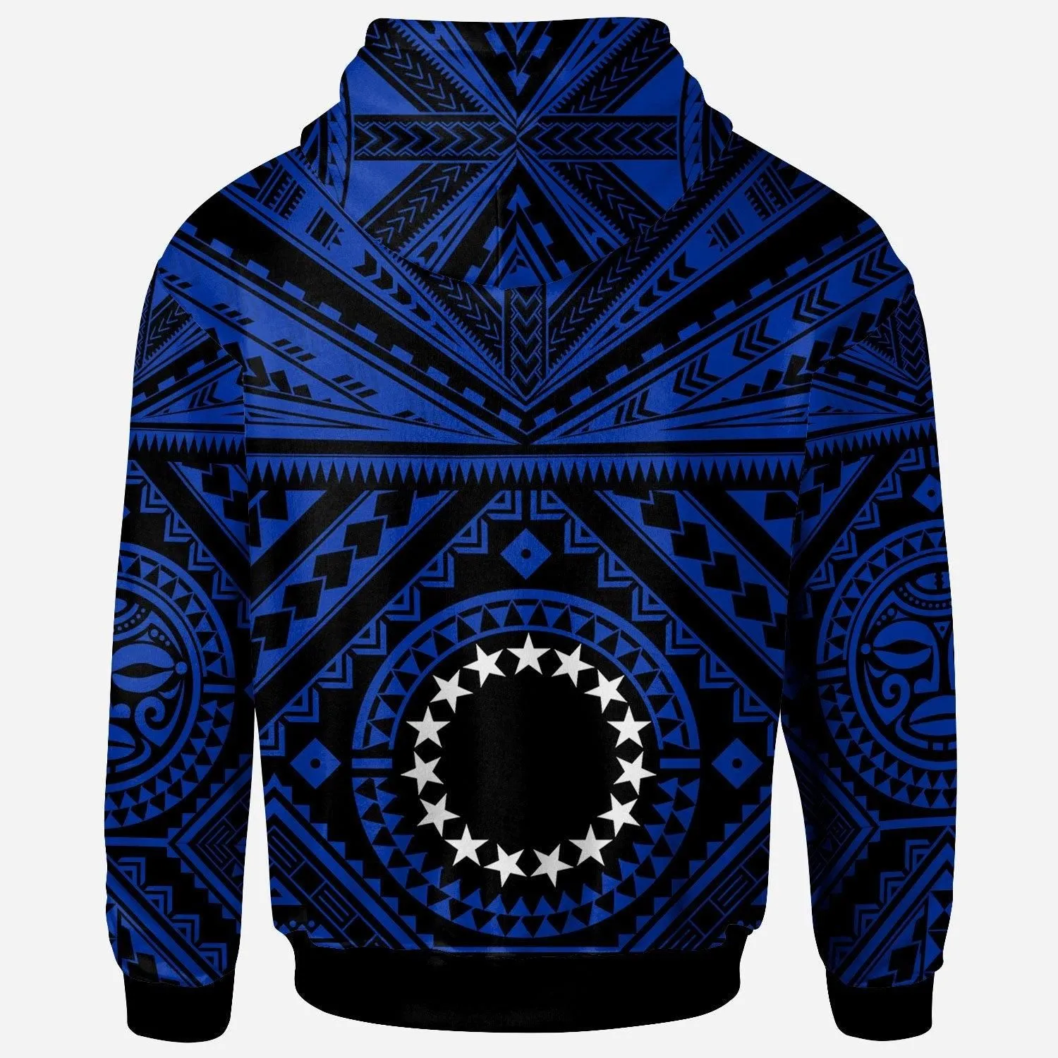 Cook Island Hoodie - Seal With Polynesian Tattoo Style ( Blue)