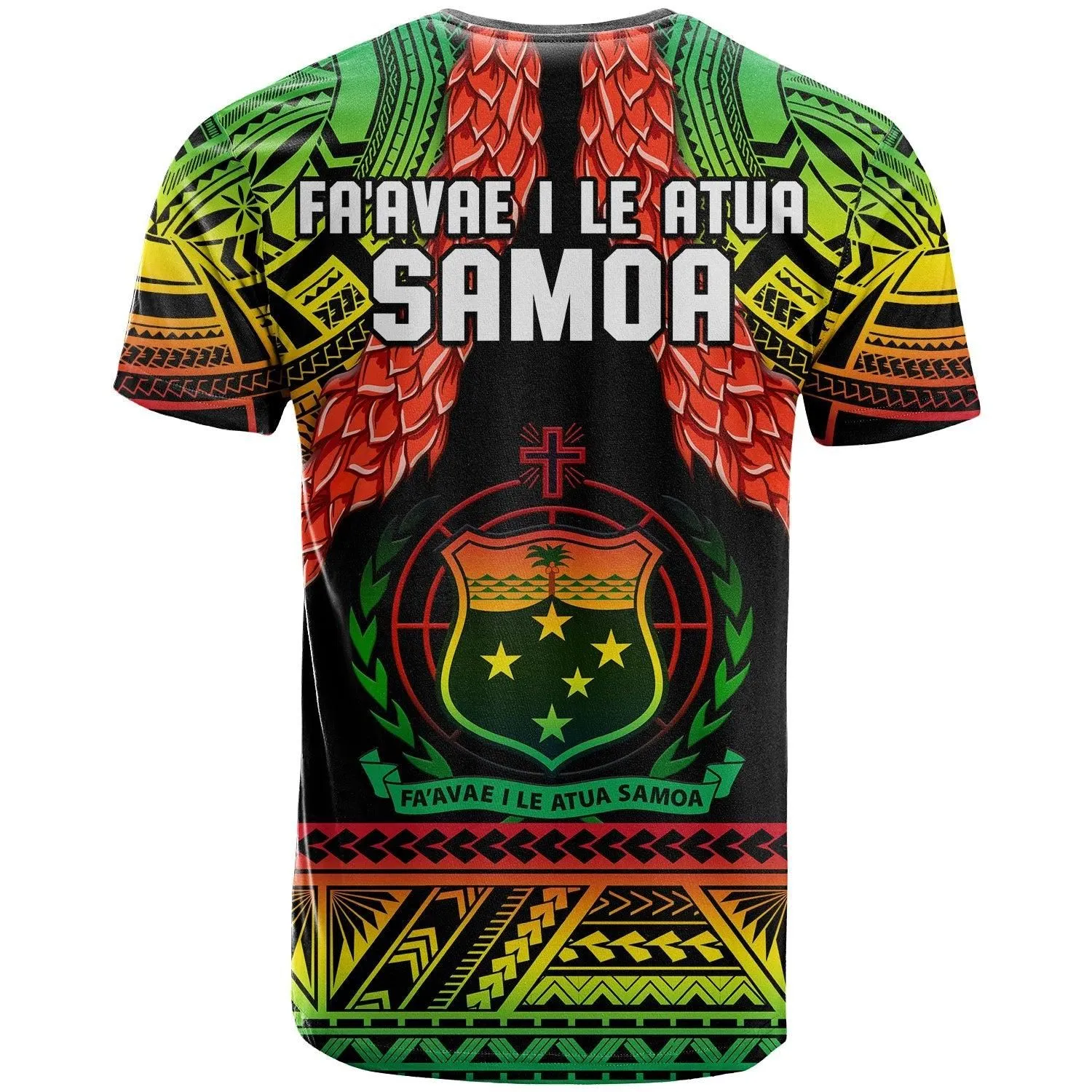 Samoa Rugby T Shirt Teuila Torch Ginger Gradient Style LT14