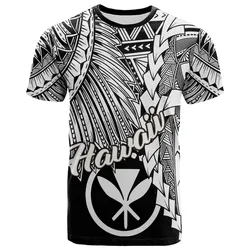Hawaii Polynesian T-Shirt - Tribal Wave Tattoo White