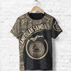 American Samoa T Shirt - American Samoa Seal Map Polynesian Tattoo