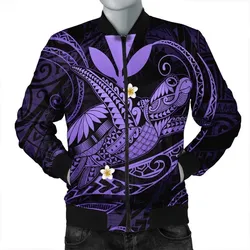Hawaii Turtle Polynesian Bomber Jacket - Nane Style Purple
