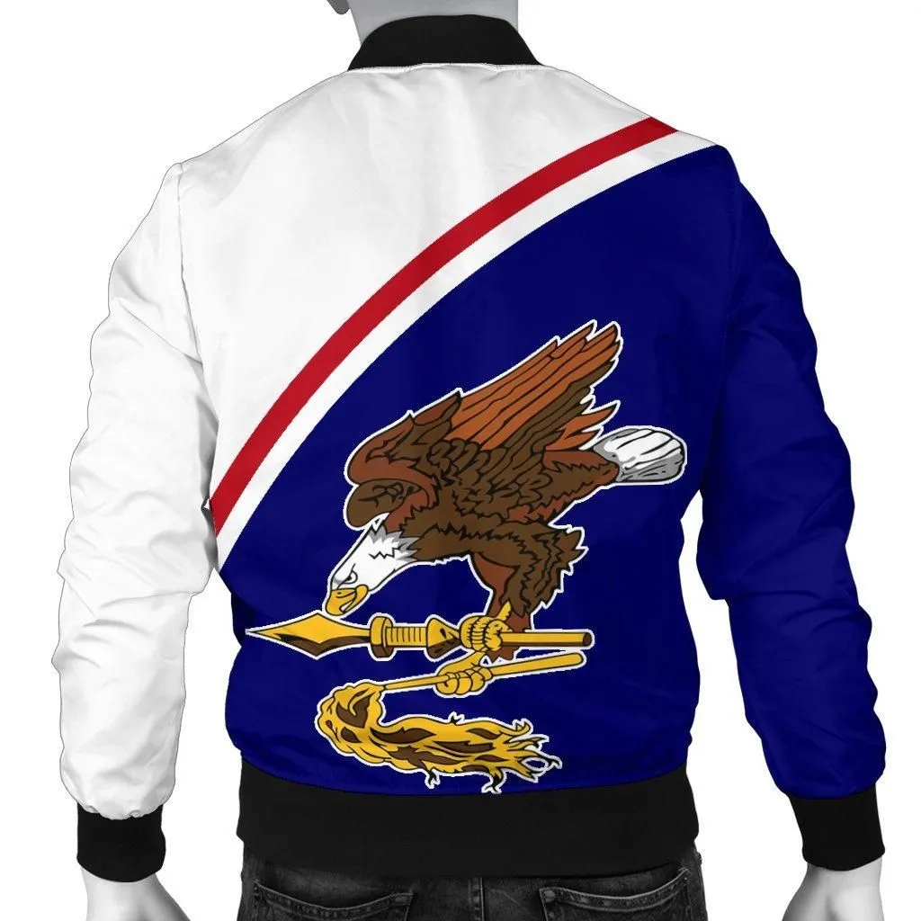 American Samoa Mens Bomber Jacket - Polynesian Curve Version