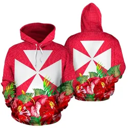 Alohawaii Clothing - Hoodie Wallis And Futuna Polynesian Flag Hibiscus - BN39