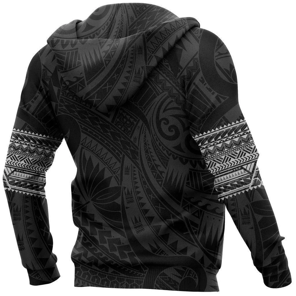 Polynesian Hoodie Tattoo Style White NVD1333