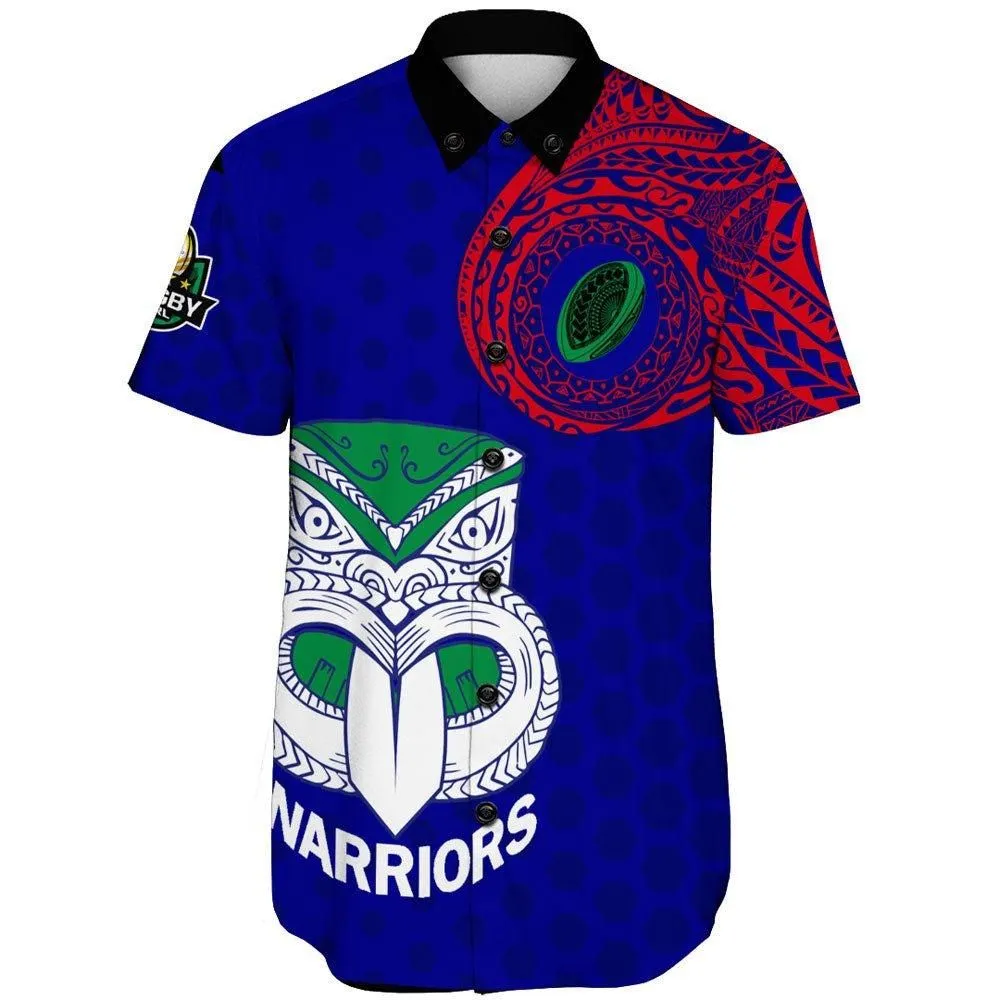 Vibe Hoodie Clothing - (Custom) New Zealand Warriors Polynesian Tattoo Style Short Sleeve Shirt