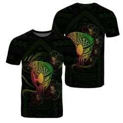 Hawaii Warrior Hibiscus Polynesian T Shirt Flo Style Ah Ja Hawaiian Shorts Beach Short Sleeve