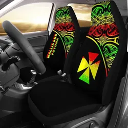 Wallis and Futuna Car Seat Covers - Wallis and Futuna Coat Of Arms Polynesian Tattoo Reggae Curve