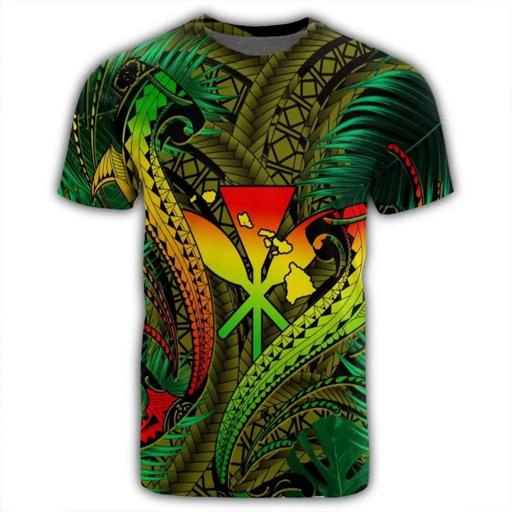 Alohawaii Tee - Hawaii Shark Polynesian Tropical T-shirt Reggae - AH - J4R