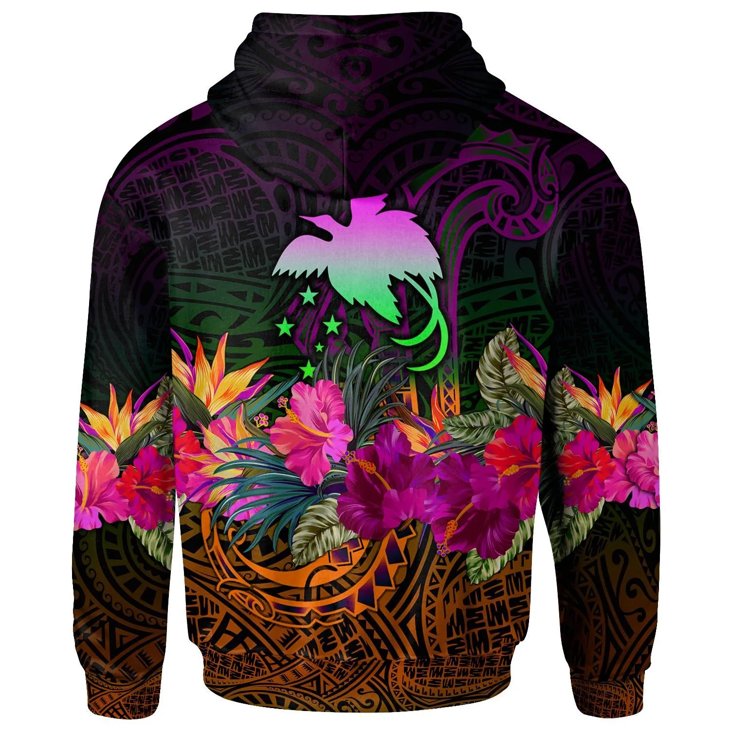 Papua New Guinea Personalised Hoodie - Summer Hibiscus
