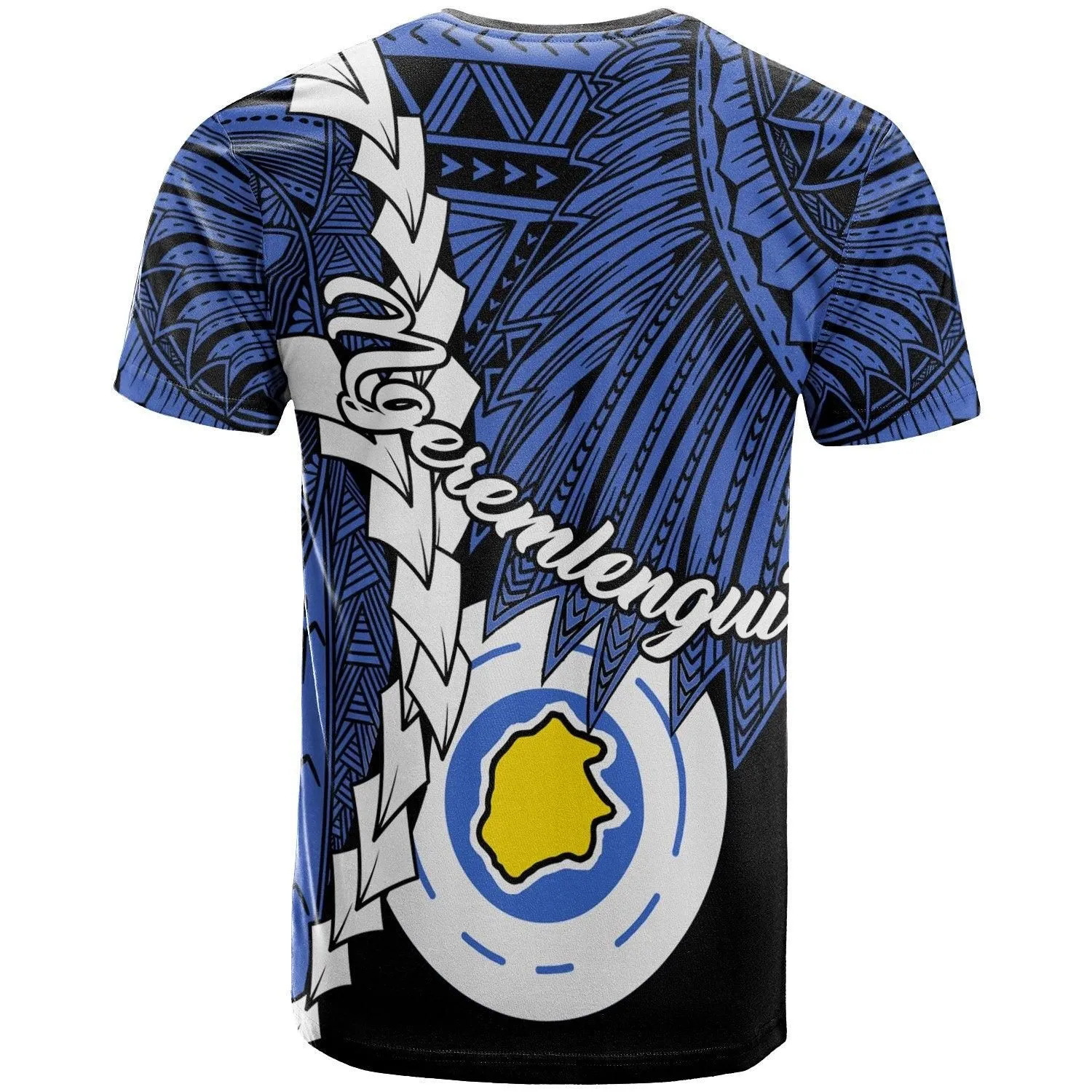 Palau Ngeremlengui Polynesian Custom Personalised T-Shirt - Tribal Wave Tattoo