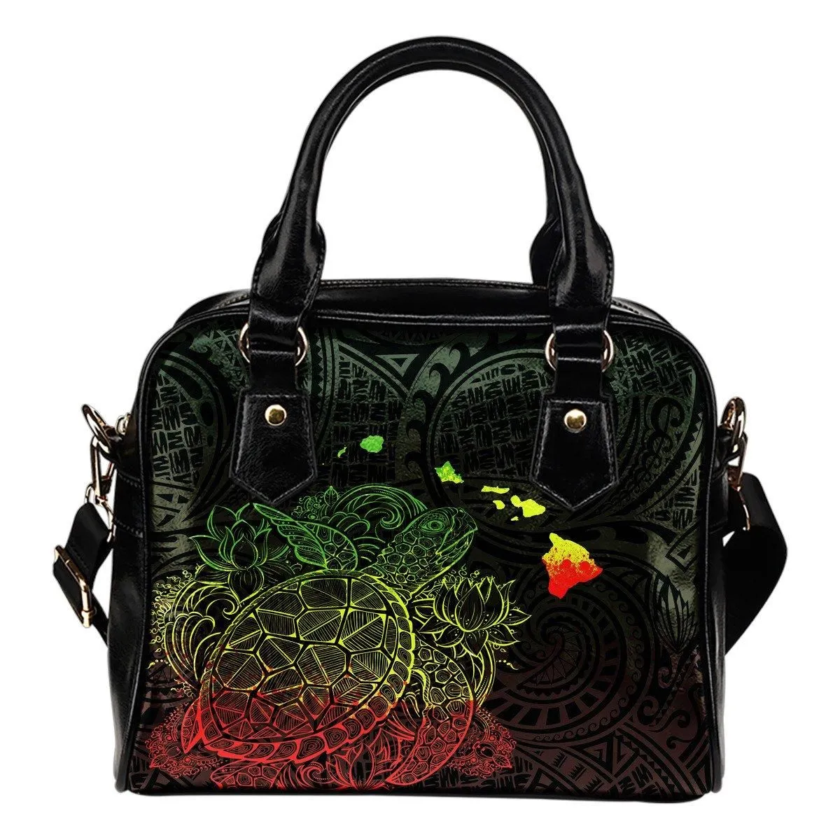 Polynesian Hawaii Shoulder Handbag - Turtle Map Reggage