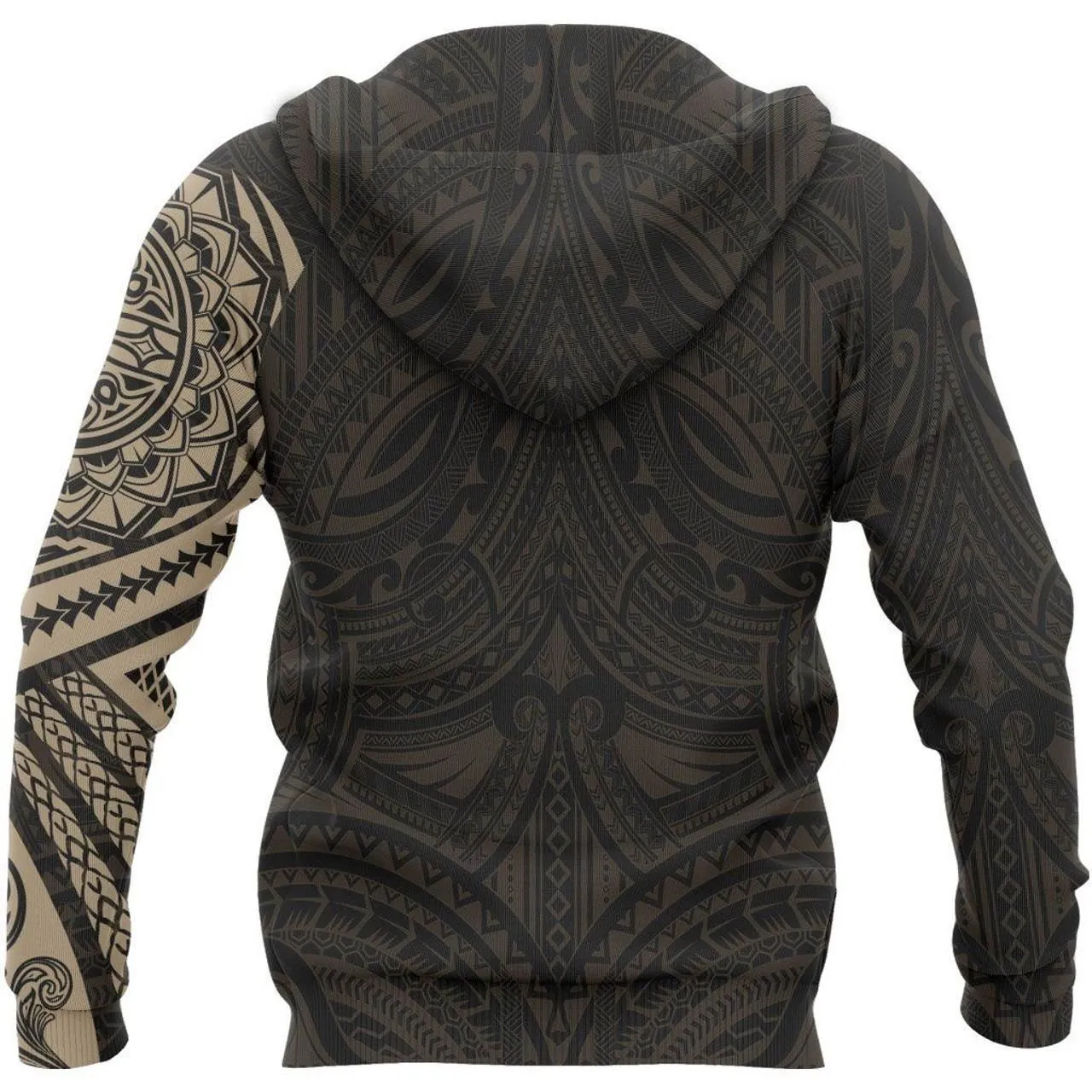 Polynesian Hoodie - Polynesian Flowers Tattoo Style