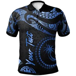 Chuuk Micronesia Custom Personalised Polo Shirt - Poly Tattoo Blue Version