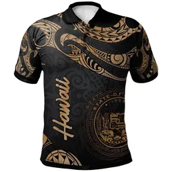 Hawaii Polynesian Polo Shirt - Poly Tattoo Gold Version