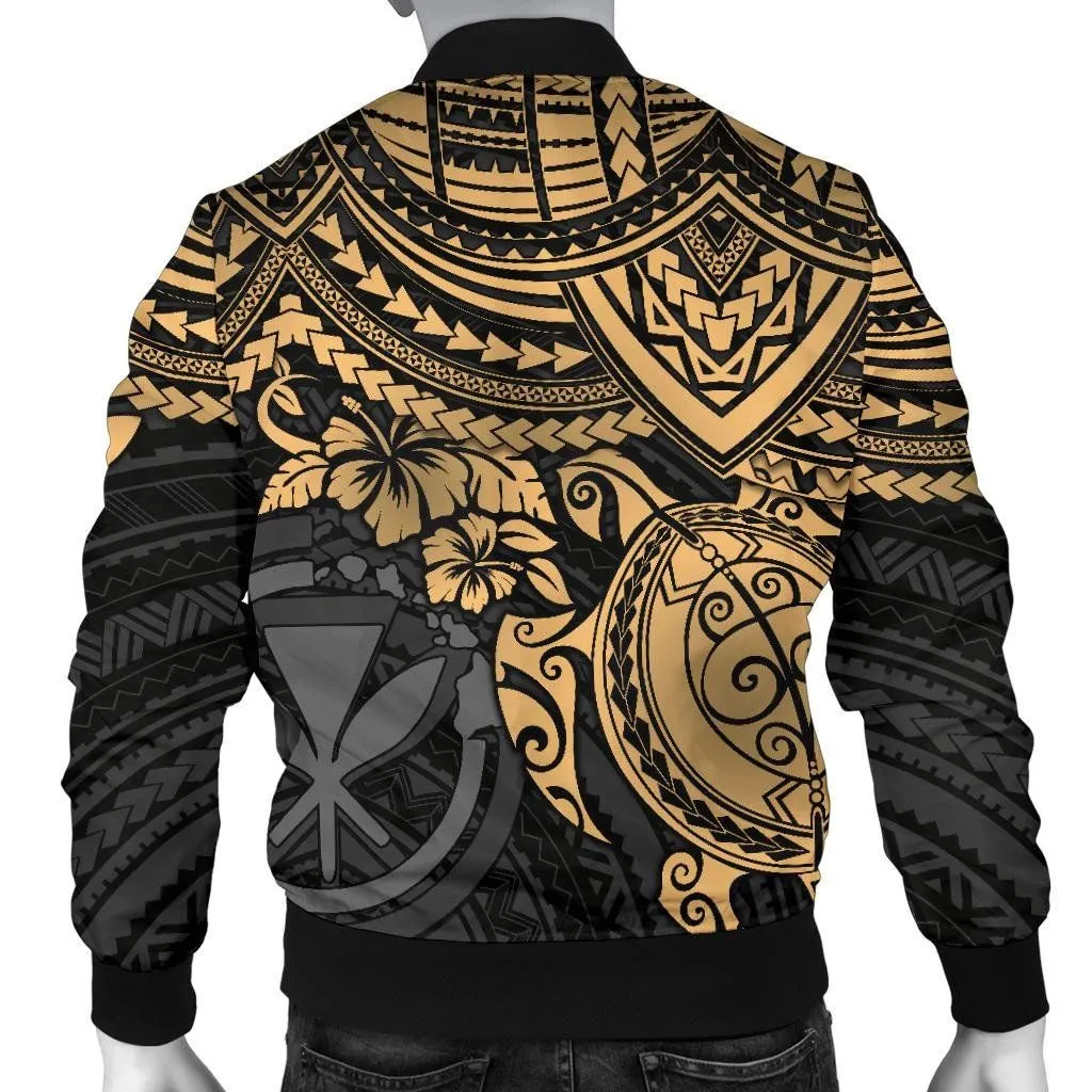Polynesian Hawaii Bomber Jacket (Men) - Gold Turtle - BN1518