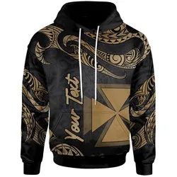Wallis and Futuna Polynesian Custom Personalised Hoodie - Poly Tattoo Gold Version