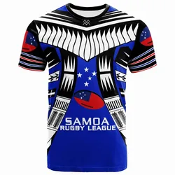 Alohawaii T-Shirt - Tee Samoa Custom Personalised - Samoa Rugby Sport Style Blue Color - BN20