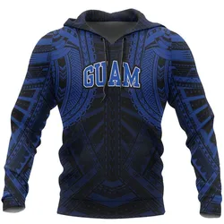 Blue Guam Polynesian Tattoo Pullover Unisex Hoodie Bt13
