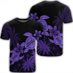 Alohawaii Tee - Hawaii Turtle Plumeria Coconut Tree Polynesian T-shirt Purple - AH - J4R