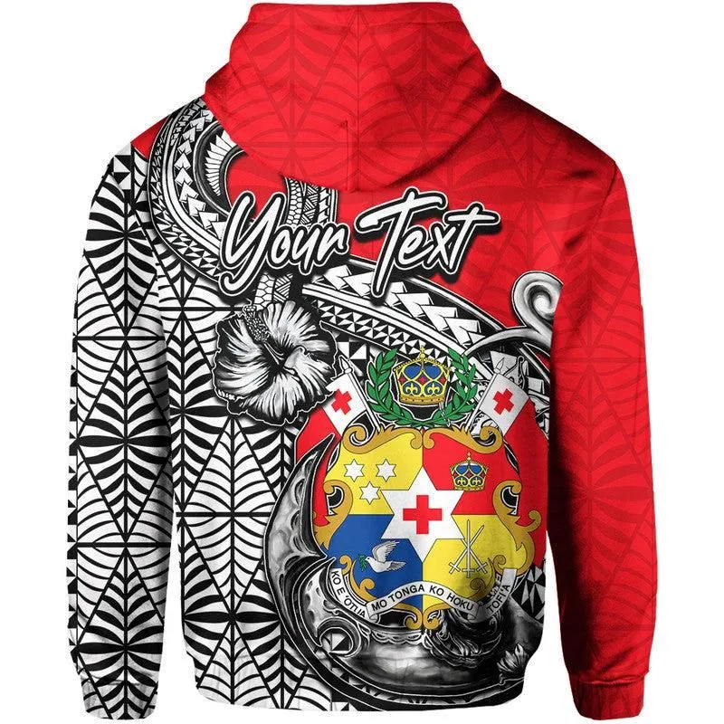 (Custom Personalised) Tonga Hook Tattoo Hoodie White LT6