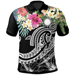 Marshall Islands Polynesian Polo Shirt - Summer Plumeria Black