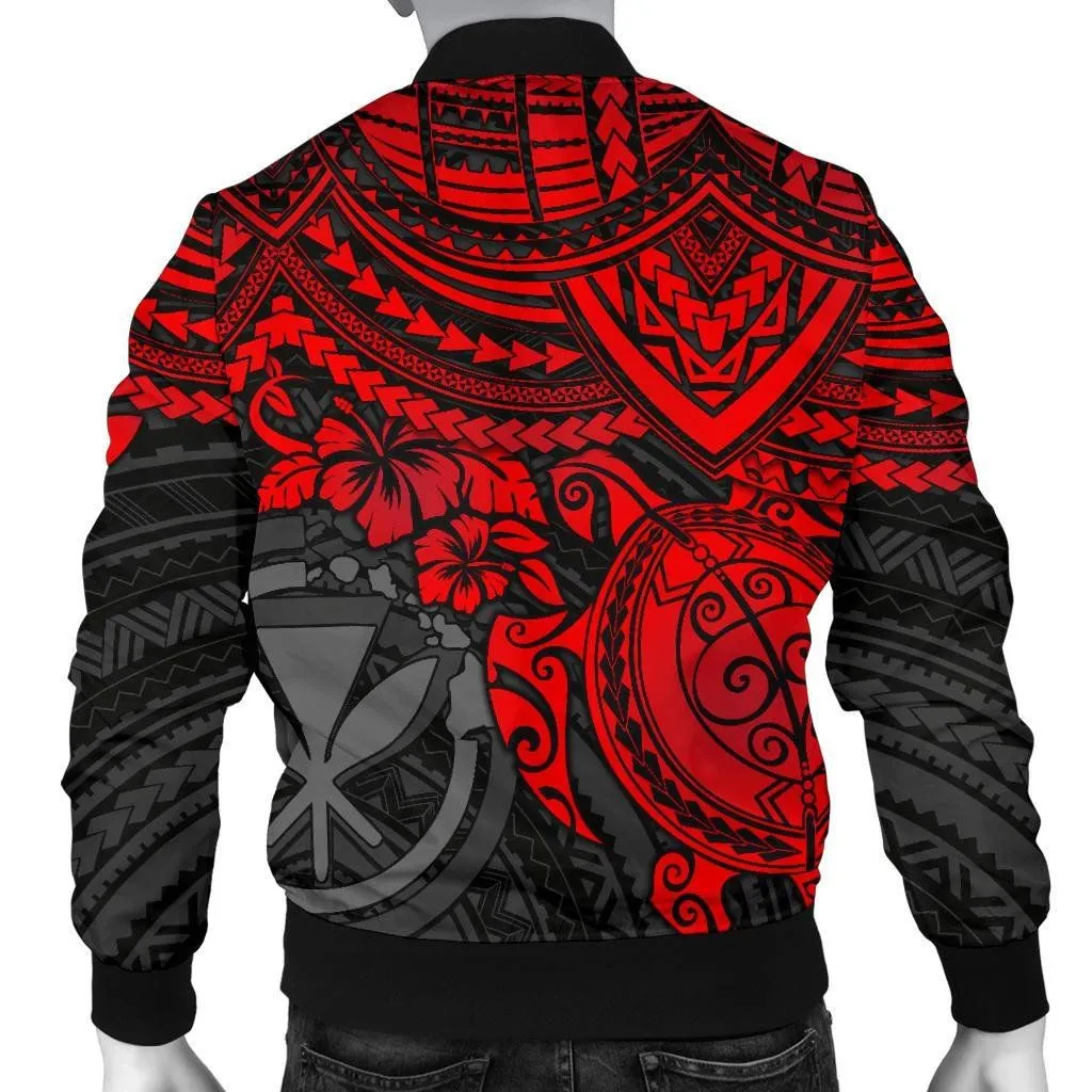Polynesian Hawaii Bomber Jacket (Men) - Red Turtle - BN1518