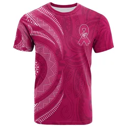 Breast Cancer Awareness T Shirt Hibiscus Polynesian No One Fights Alone LT13