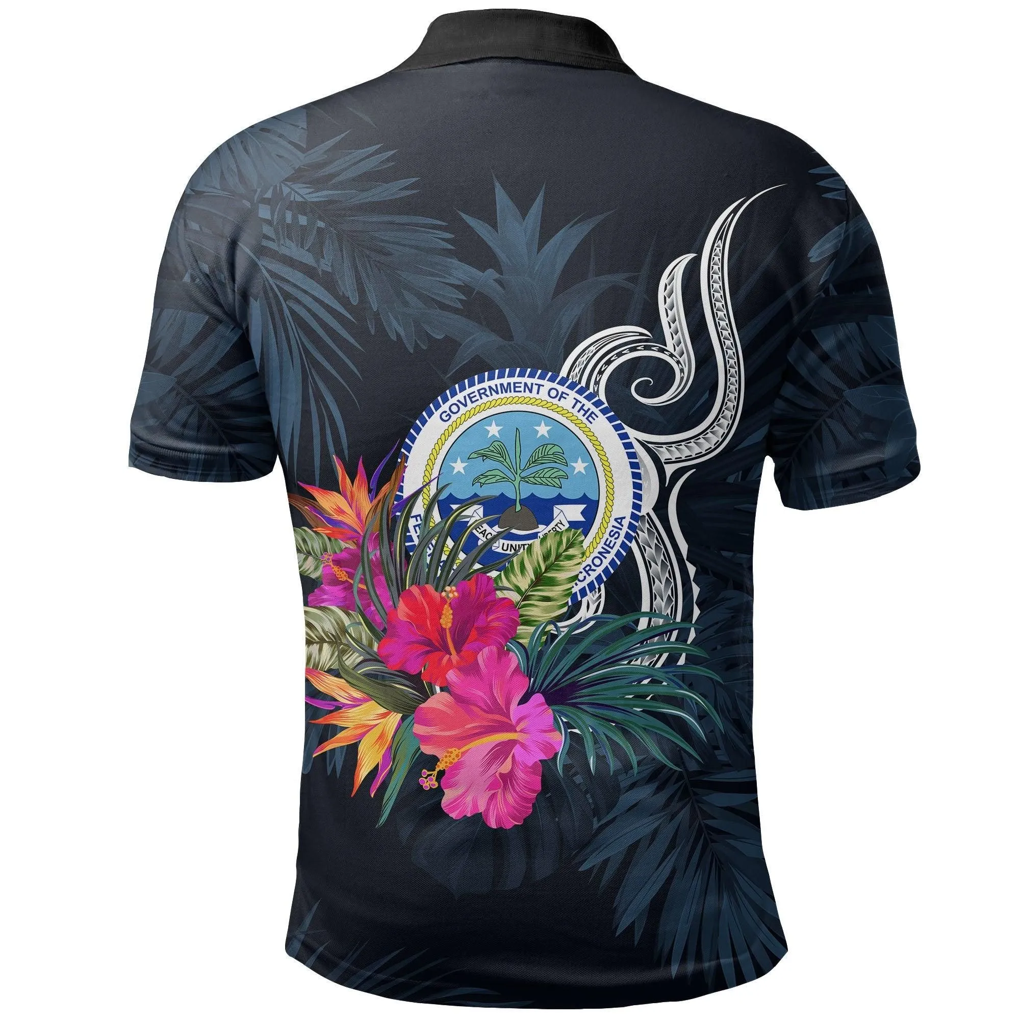 Federated States of Micronesia Polo Shirt - Tropical Flower