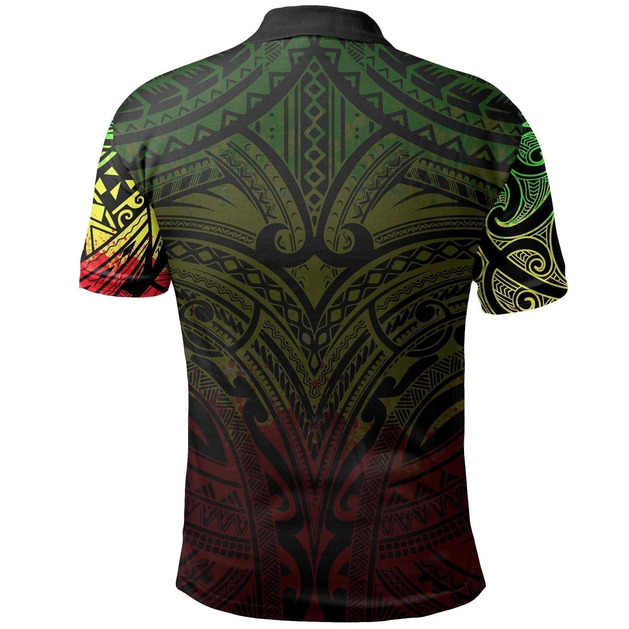 New Zealand Polo Shirt, Maori Polynesian Tattoo Reggage